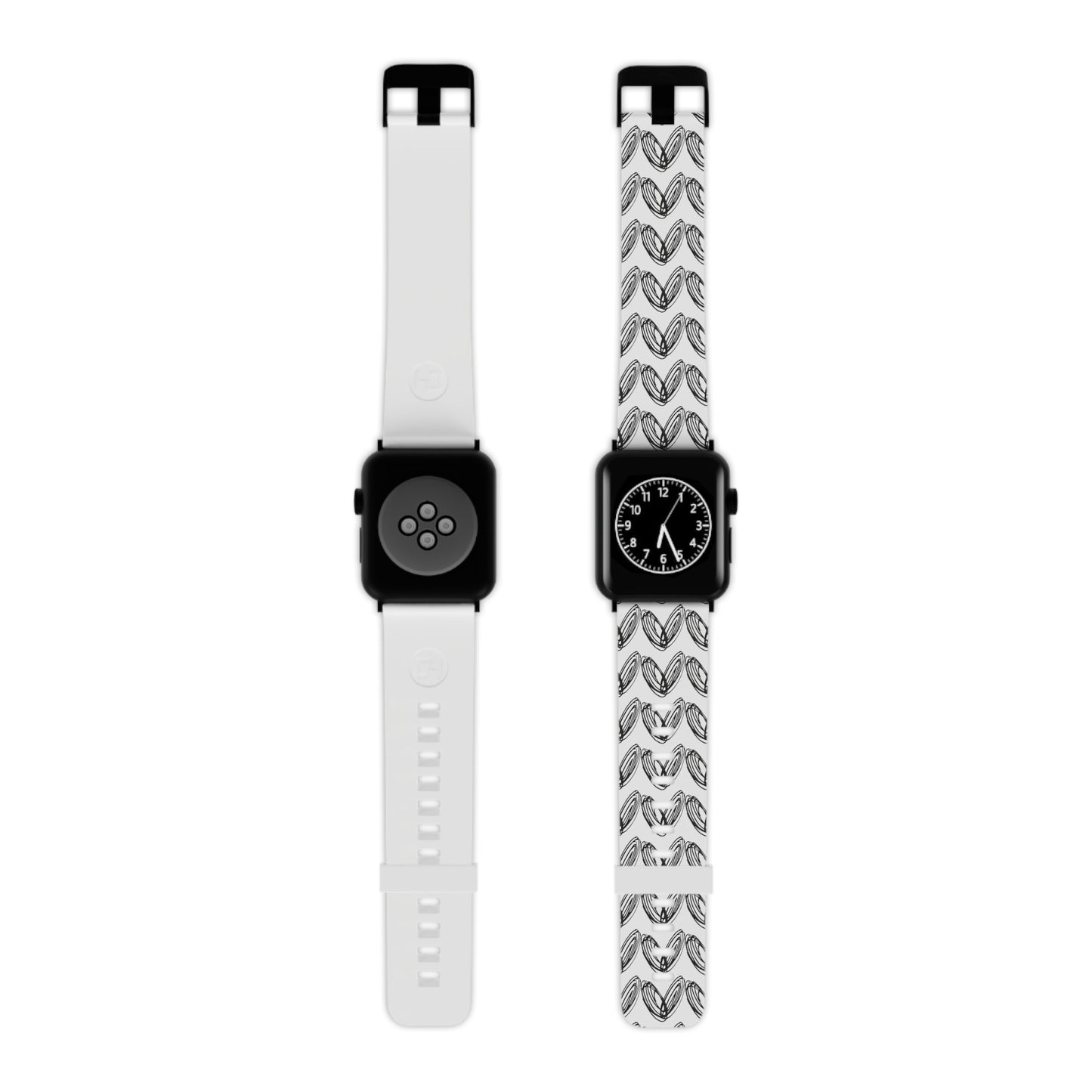 vraniCURE Watch Band for Apple Watch white band black pattern heart