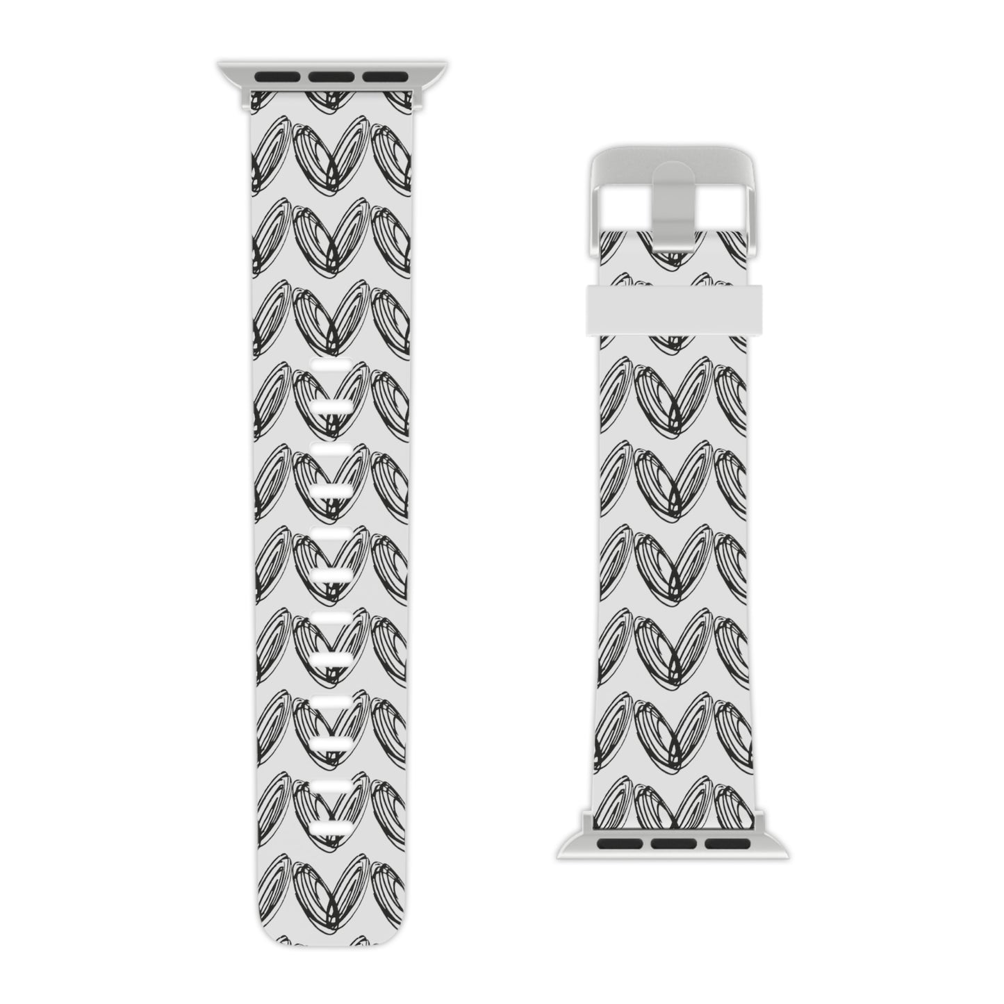 vraniCURE Watch Band for Apple Watch white band black pattern heart