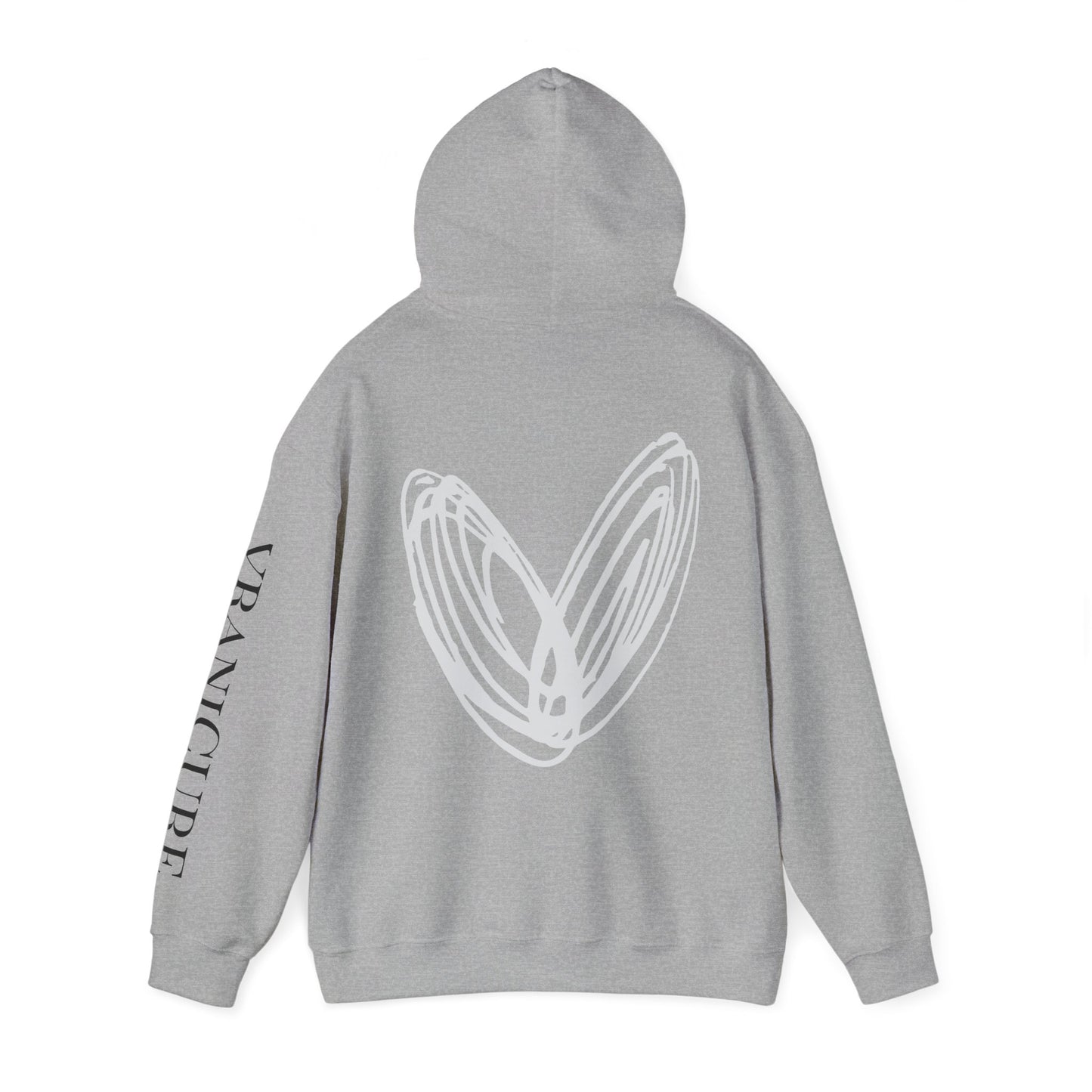 vraniCURE sleeve black heart Hooded Sweatshirt