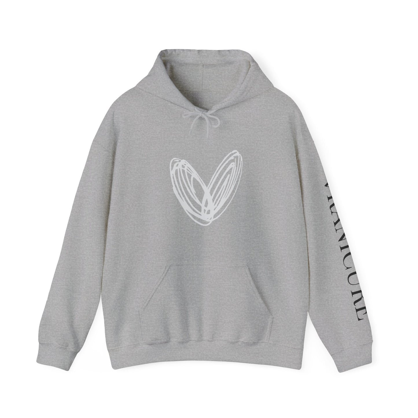 vraniCURE sleeve black heart Hooded Sweatshirt