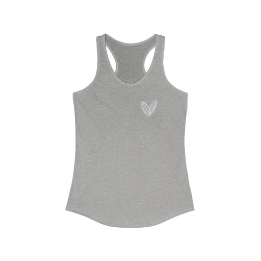 vraniCURE Women's Ideal Racerback Tank - White Heart