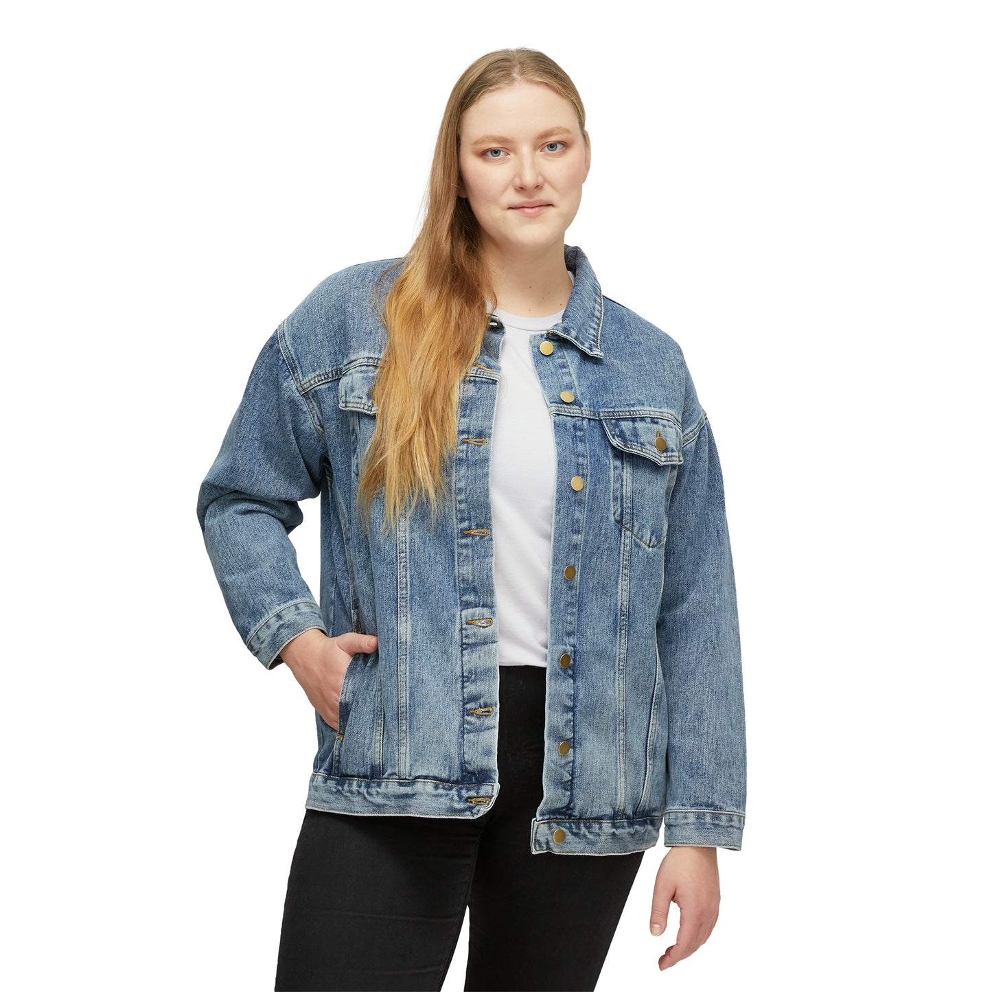 vraniCURE white heart Women's Denim Jacket