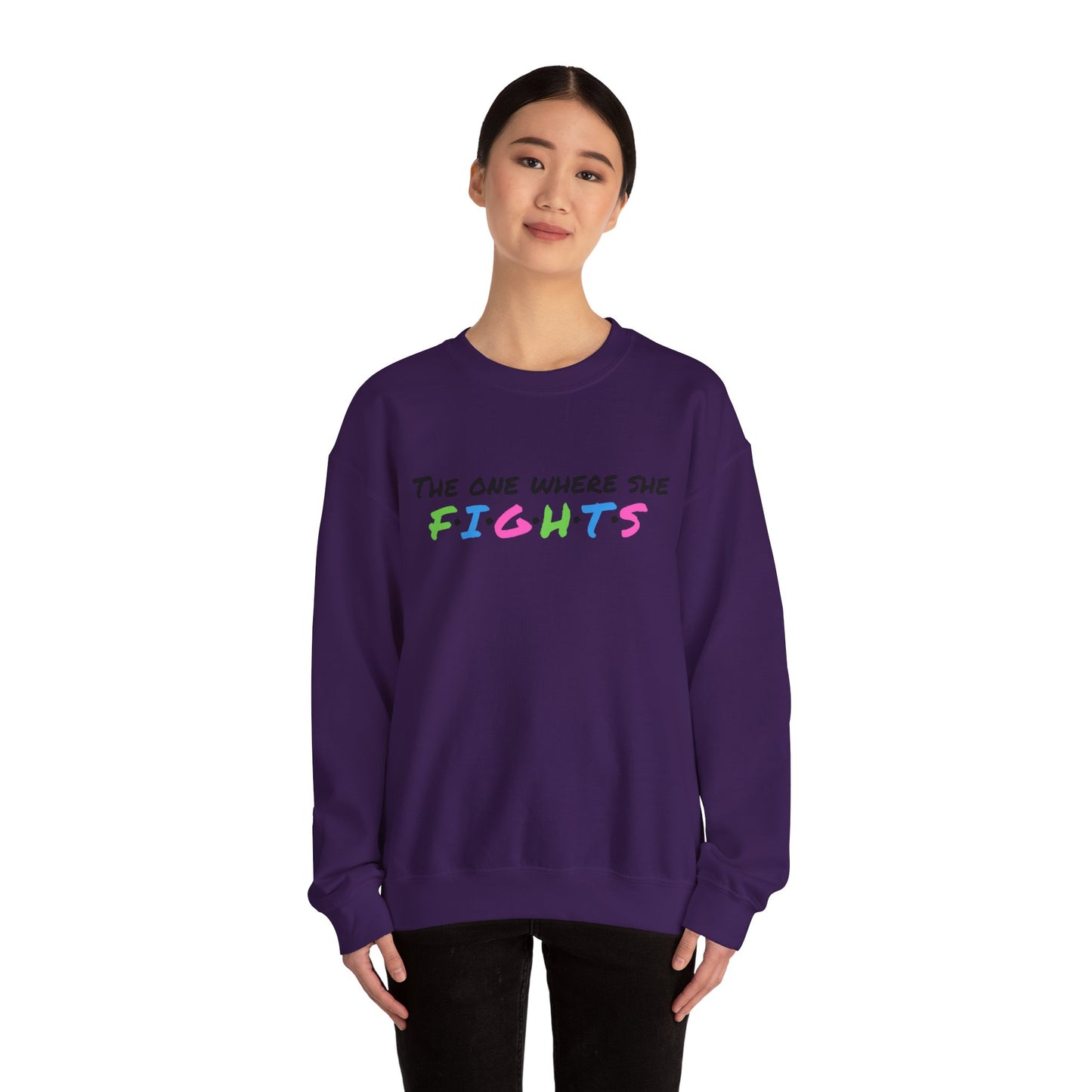 Amy Porter line- The One Where She Fights Unisex Heavy Blend™ Crewneck Sweatshirt