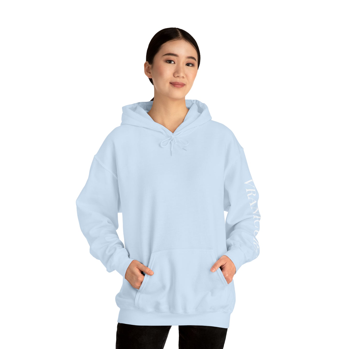 vraniCURE sleeve white heart Hooded Sweatshirt