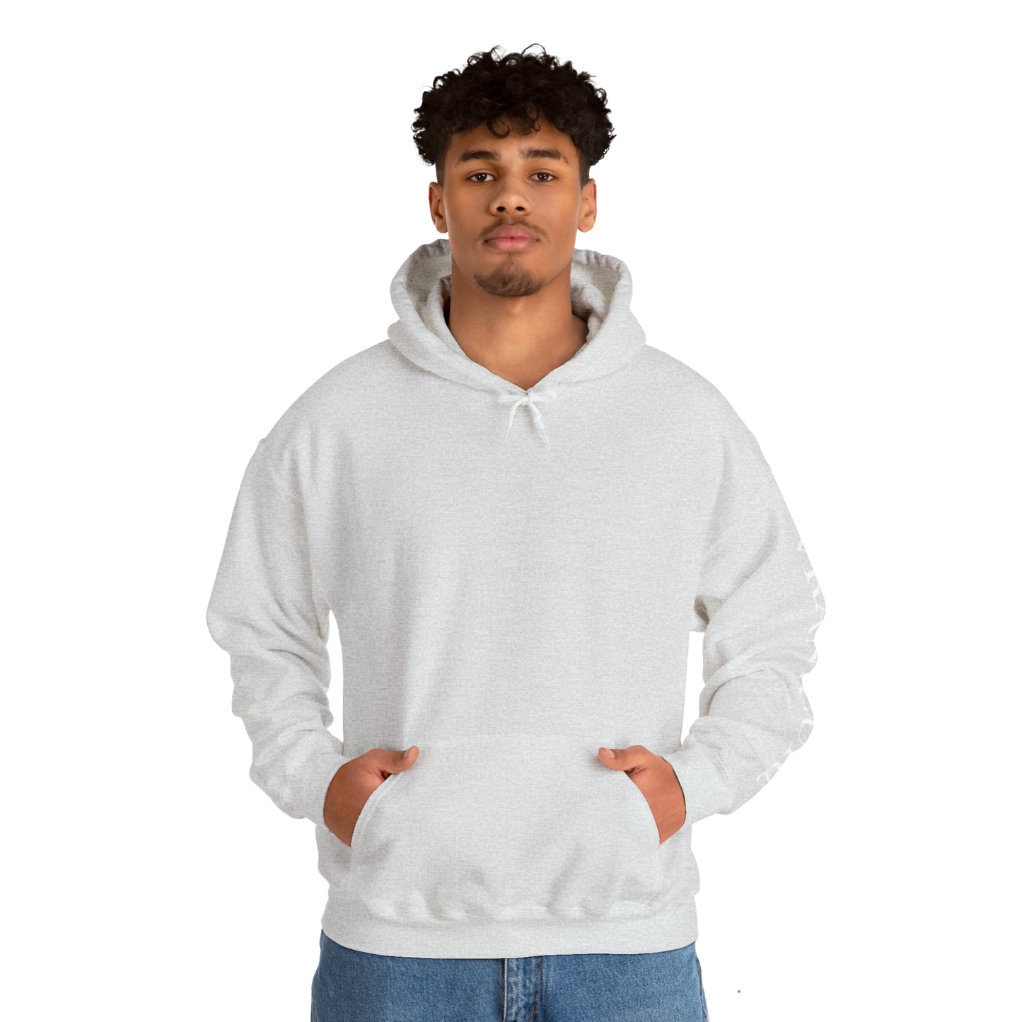 vraniCURE sleeve white heart Hooded Sweatshirt