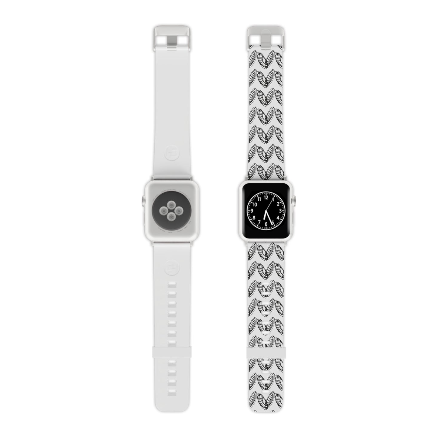 vraniCURE Watch Band for Apple Watch white band black pattern heart