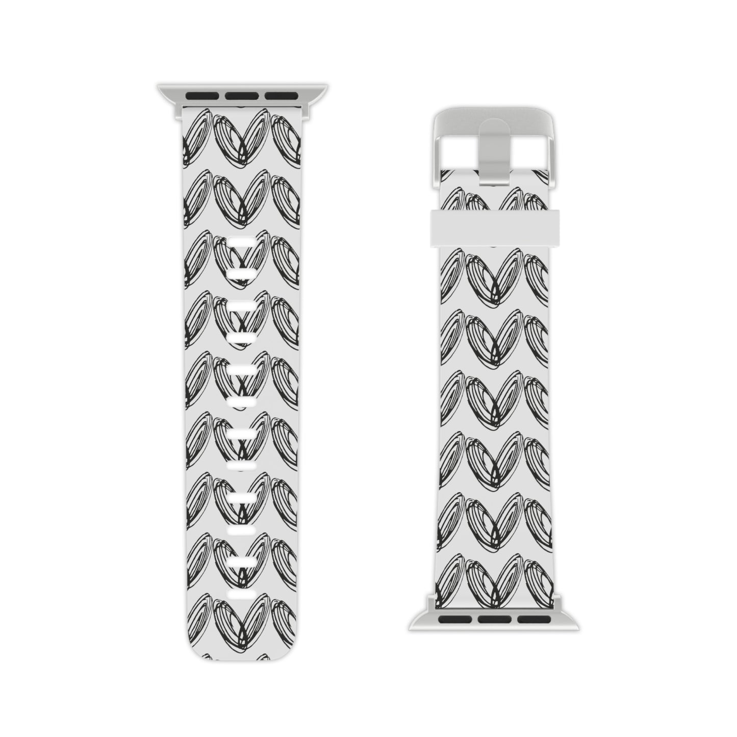 vraniCURE Watch Band for Apple Watch white band black pattern heart