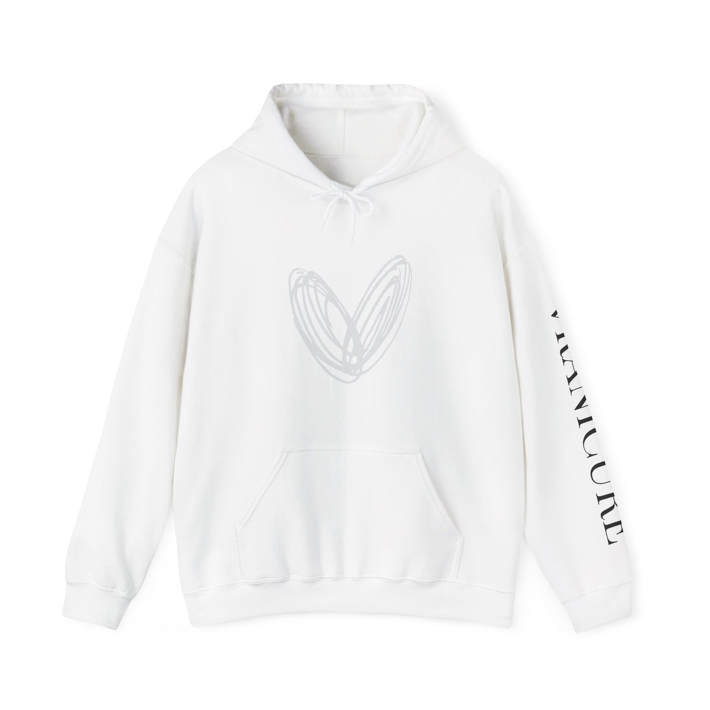 vraniCURE sleeve black heart Hooded Sweatshirt