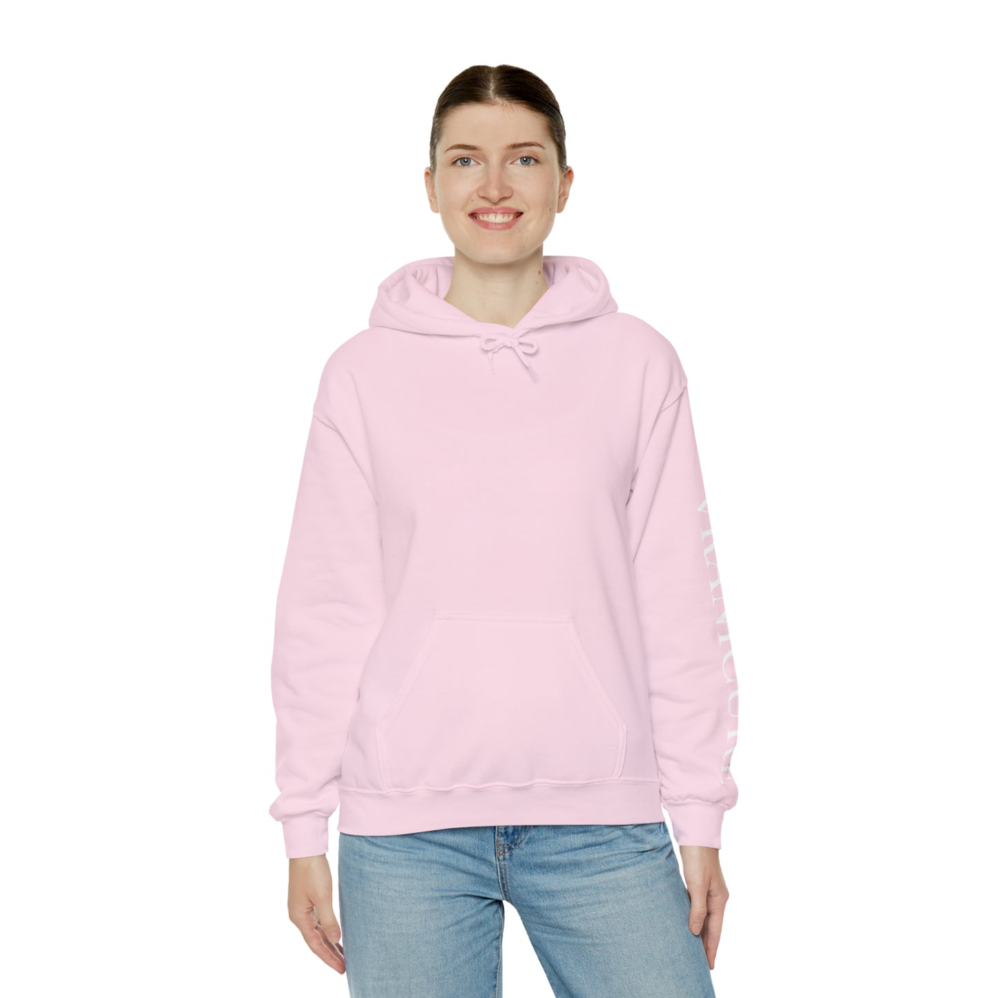 vraniCURE sleeve white heart Hooded Sweatshirt