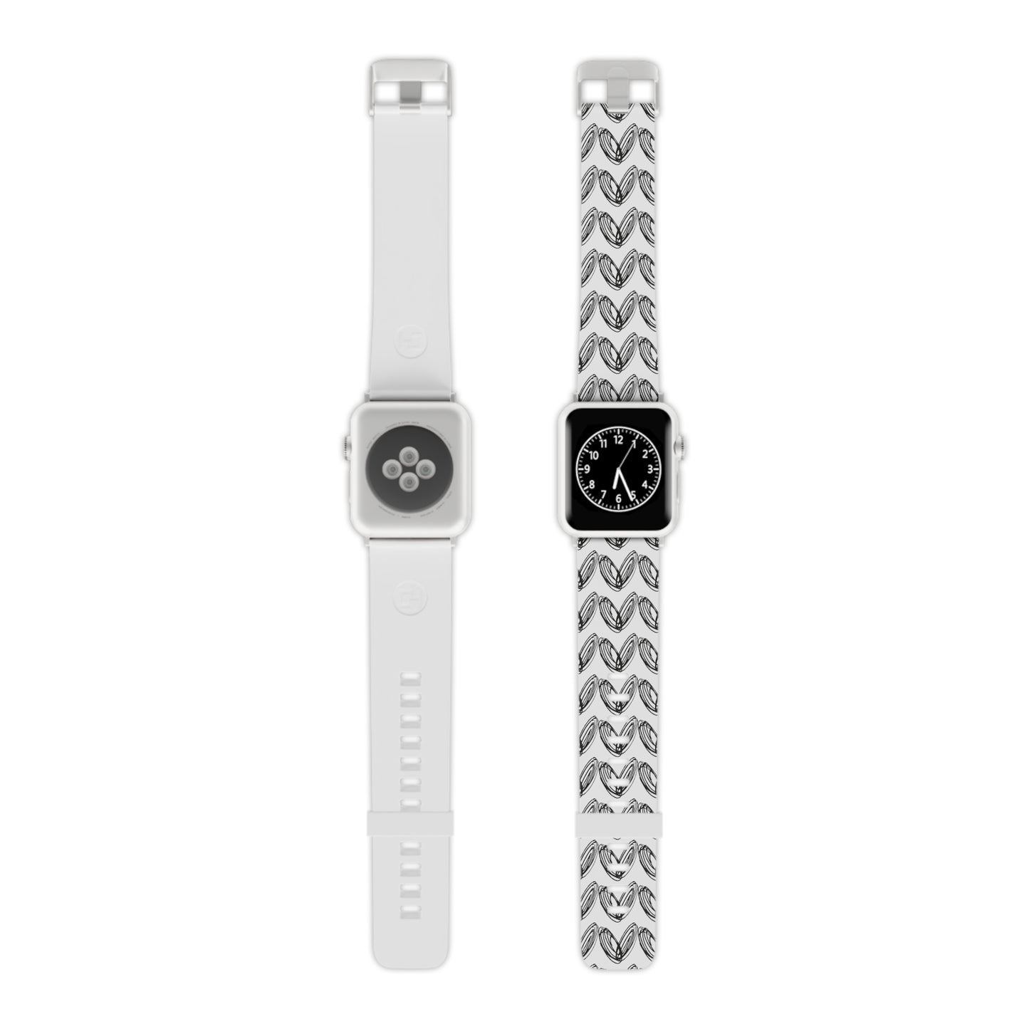 vraniCURE Watch Band for Apple Watch white band black pattern heart