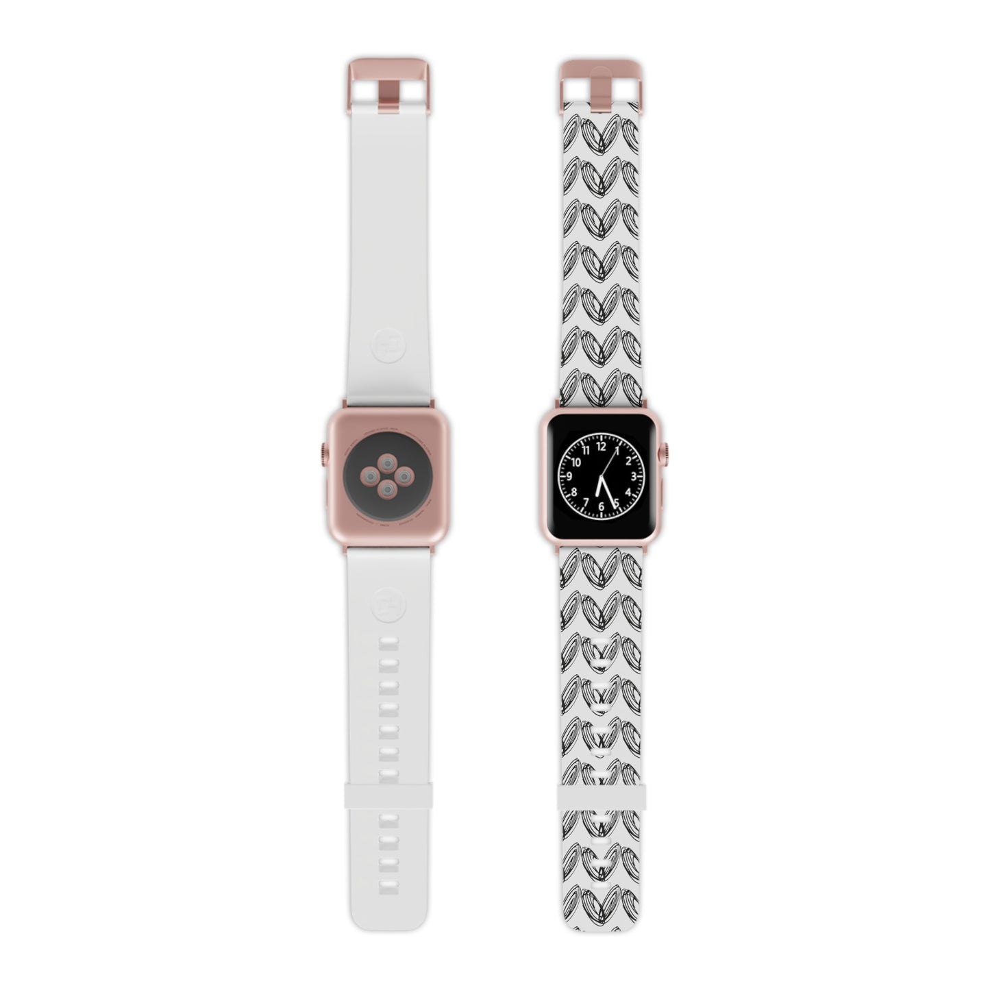 vraniCURE Watch Band for Apple Watch white band black pattern heart