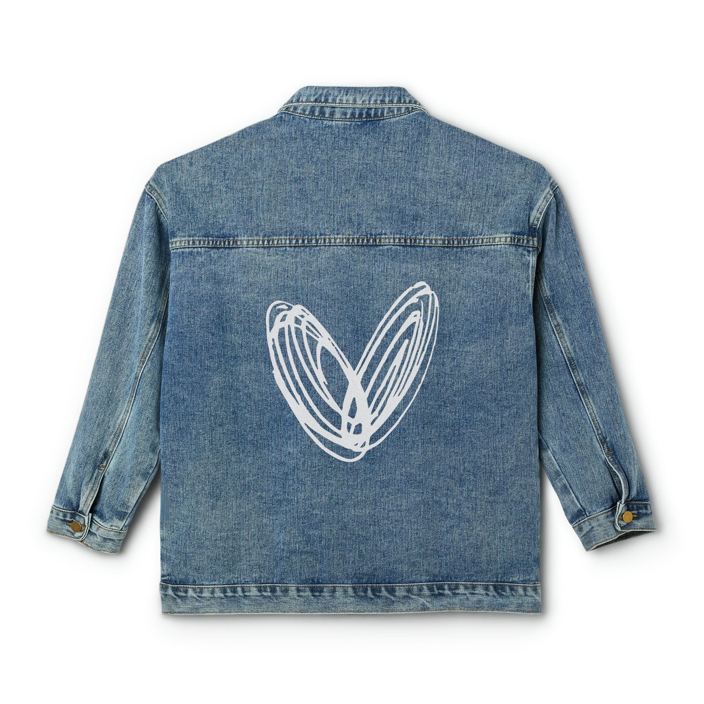 vraniCURE white heart Women's Denim Jacket