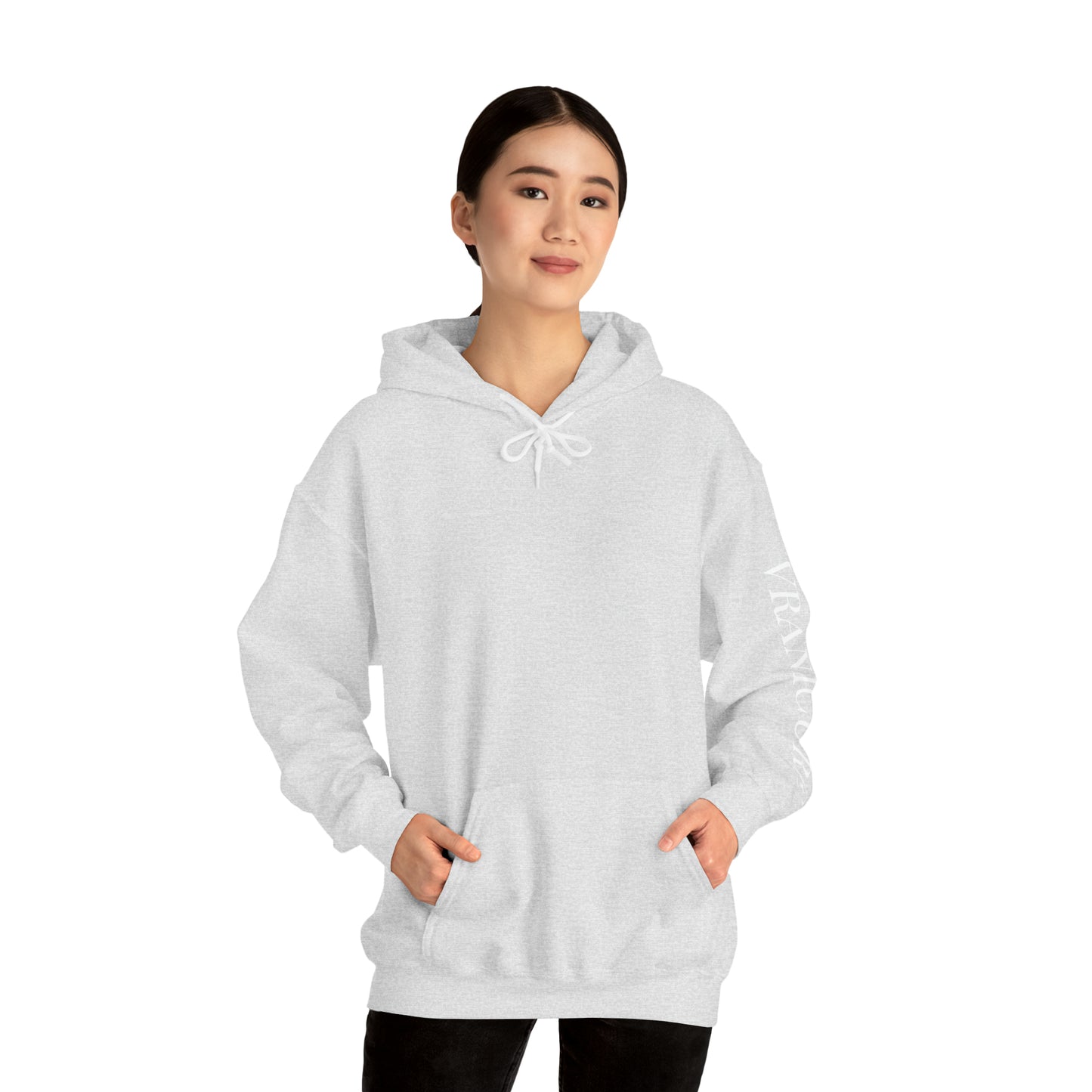 vraniCURE sleeve white heart Hooded Sweatshirt