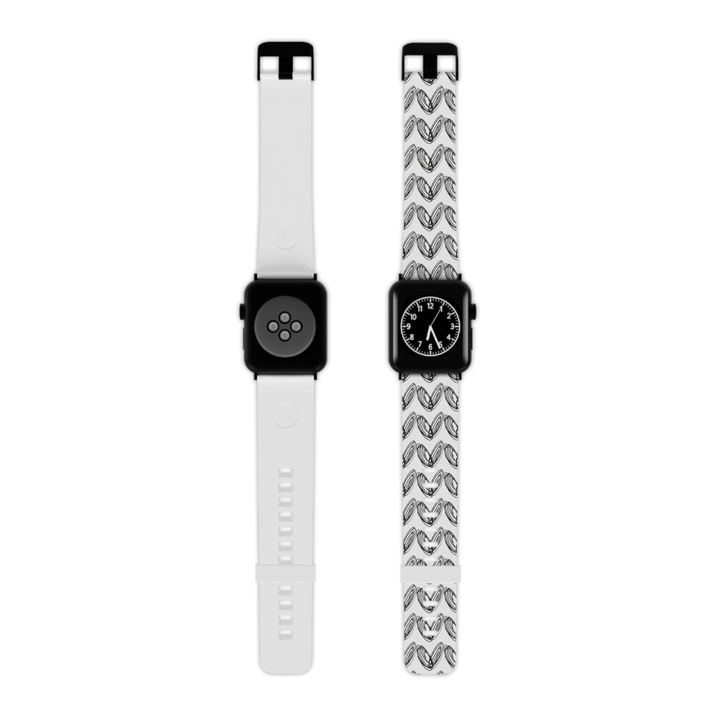 vraniCURE Watch Band for Apple Watch white band black pattern heart