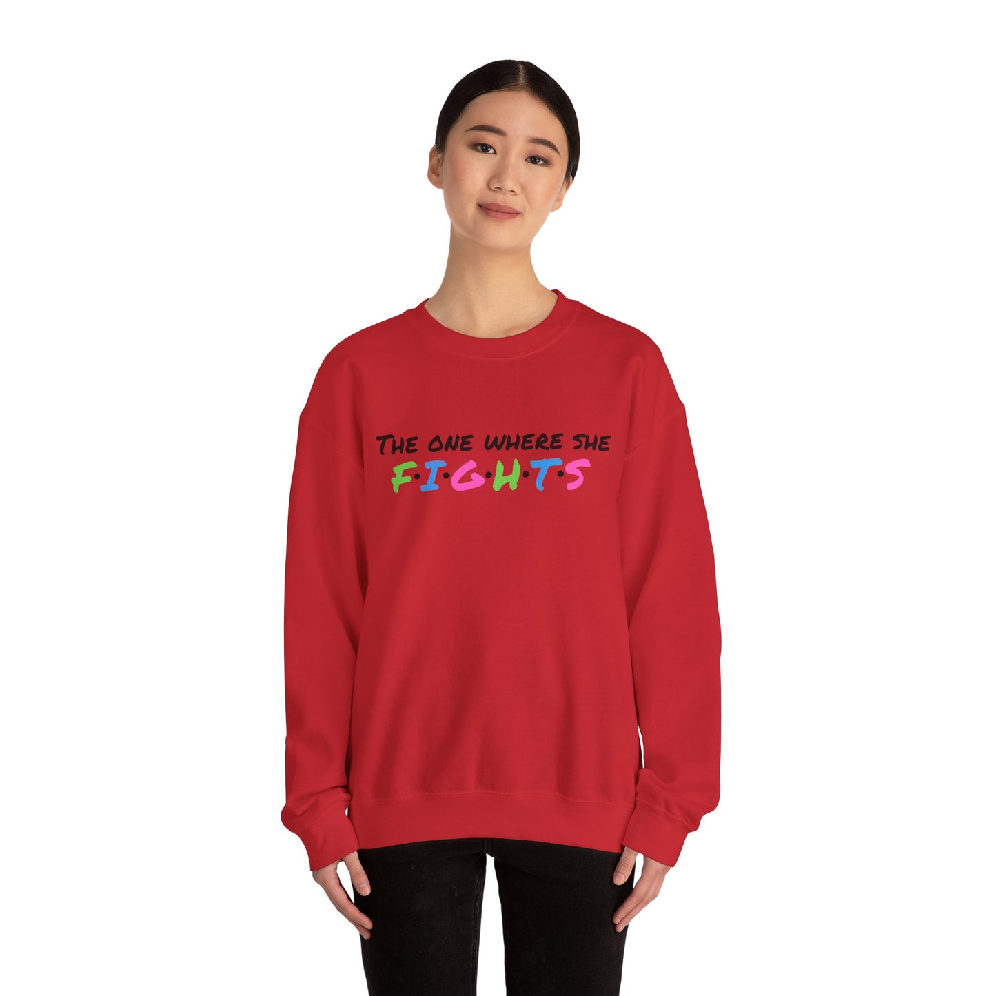 Amy Porter line- The One Where She Fights Unisex Heavy Blend™ Crewneck Sweatshirt