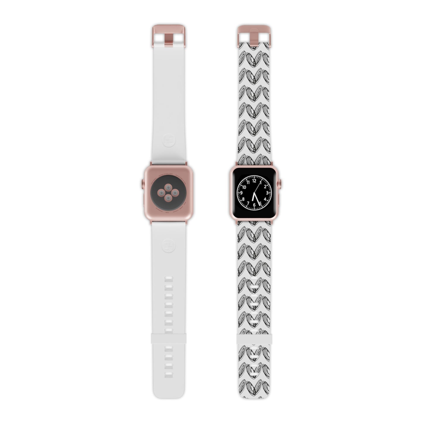 vraniCURE Watch Band for Apple Watch white band black pattern heart