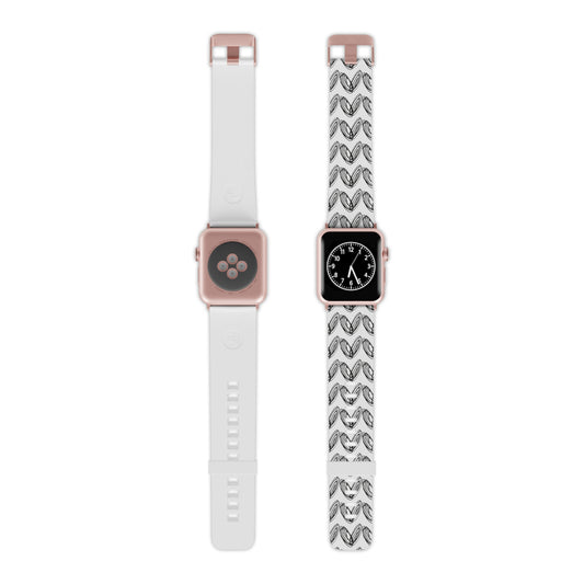 vraniCURE Watch Band for Apple Watch white band black pattern heart