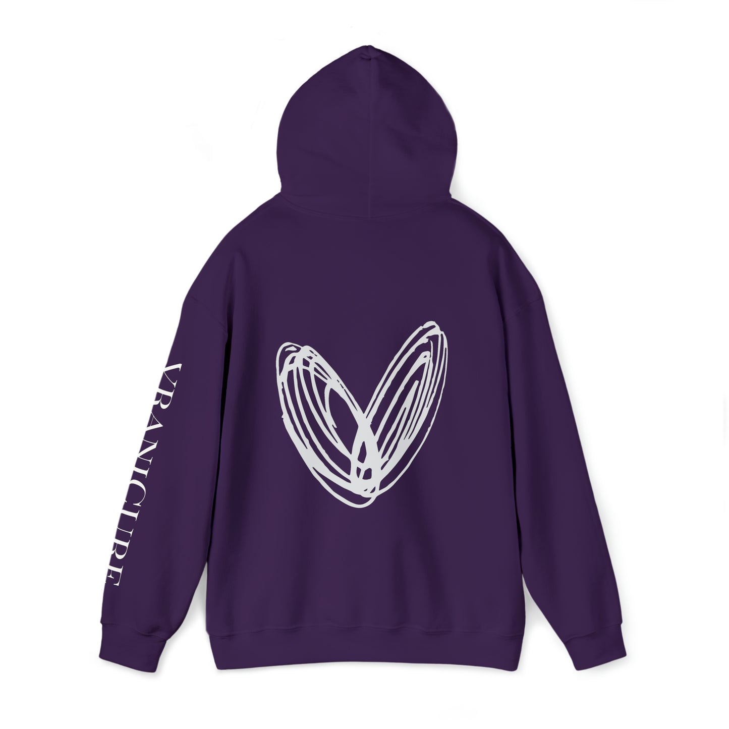 vraniCURE sleeve white heart Hooded Sweatshirt