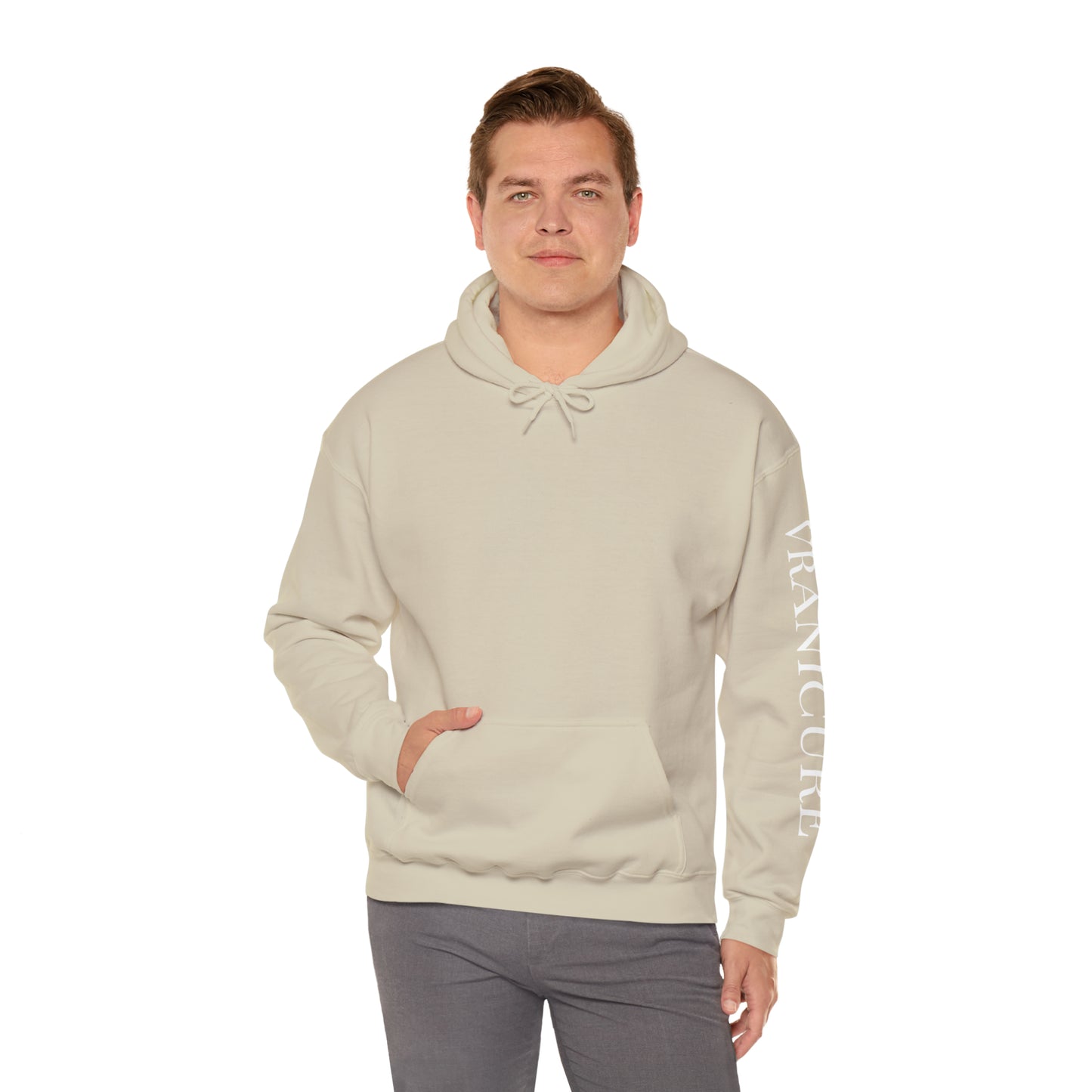 vraniCURE sleeve white heart Hooded Sweatshirt