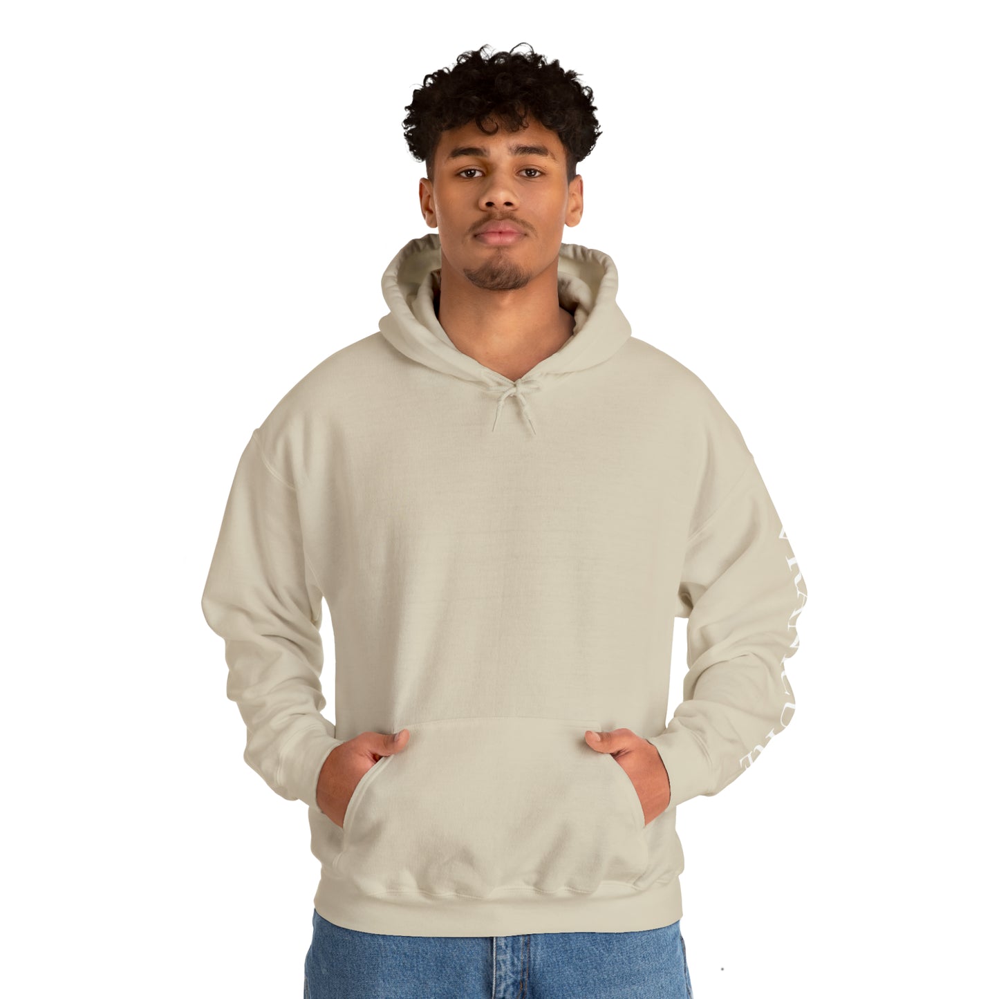 vraniCURE sleeve white heart Hooded Sweatshirt