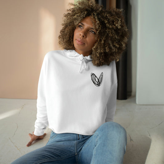 vraniCURE Crop Hoodie in white